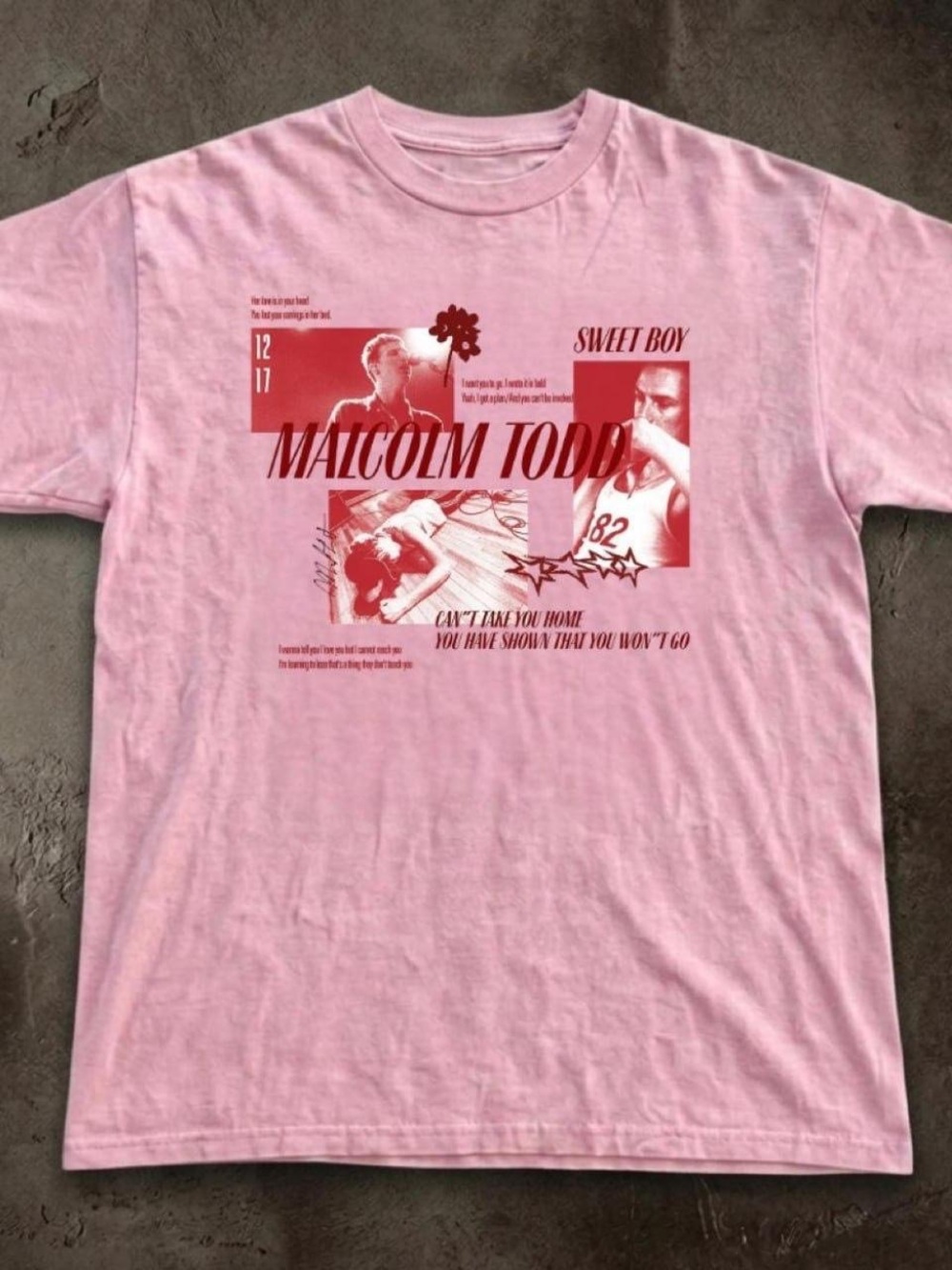 Gildan Pink Malcolm Todd Graphic Tee